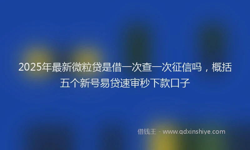 2025年最新微粒贷是借一次查一次征信吗，概括五个新号易贷速审秒下款口子