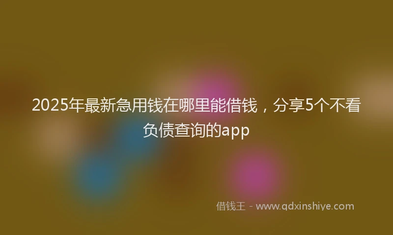 2025年最新急用钱在哪里能借钱，分享5个不看负债查询的app