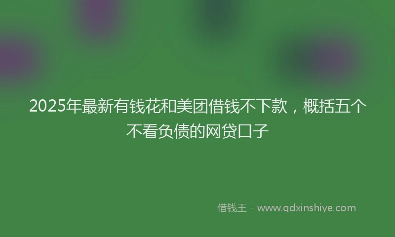 2025年最新有钱花和美团借钱不下款，概括五个不看负债的网贷口子