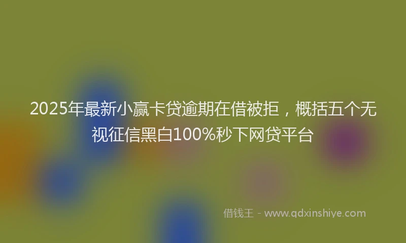 2025年最新小赢卡贷逾期在借被拒，概括五个无视征信黑白100%秒下网贷平台