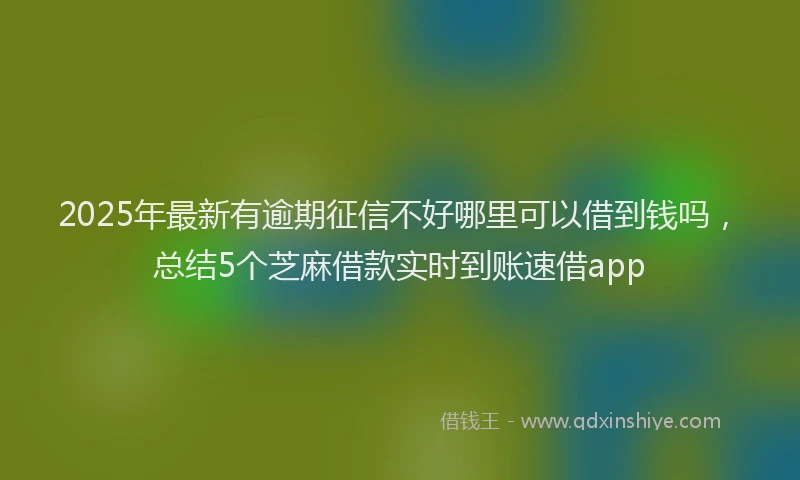 2025年最新有逾期征信不好哪里可以借到钱吗，总结5个芝麻借款实时到账速借app