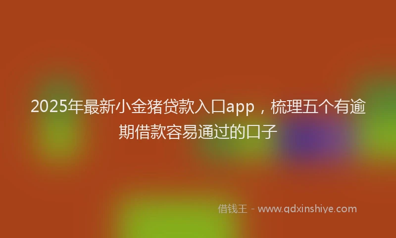 2025年最新小金猪贷款入口app，梳理五个有逾期借款容易通过的口子