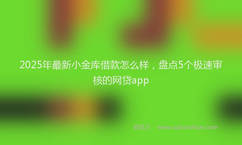 2025年最新小金库借款怎么样，盘点5个极速审核的网贷app