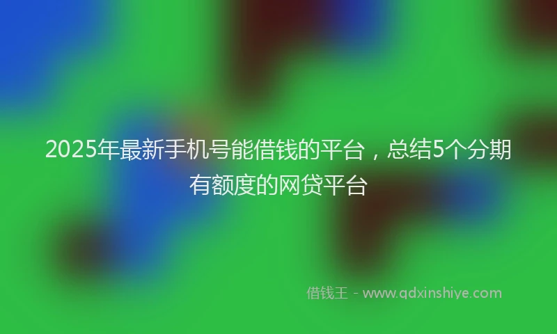 2025年最新手机号能借钱的平台，总结5个分期有额度的网贷平台
