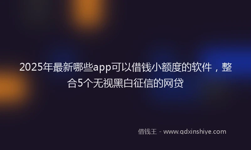 2025年最新哪些app可以借钱小额度的软件，整合5个无视黑白征信的网贷