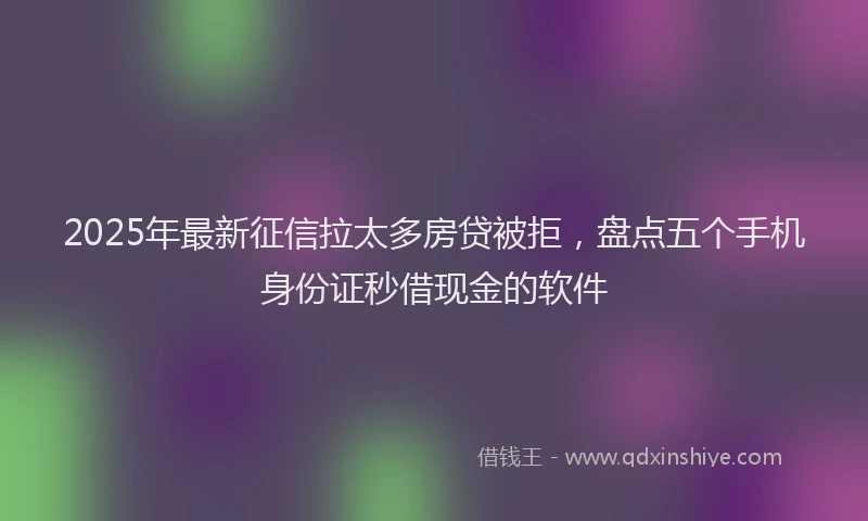 2025年最新征信拉太多房贷被拒，盘点五个手机身份证秒借现金的软件
