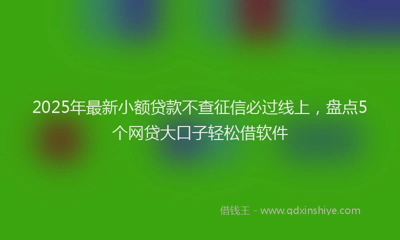 2025年最新小额贷款不查征信必过线上，盘点5个网贷大口子轻松借软件