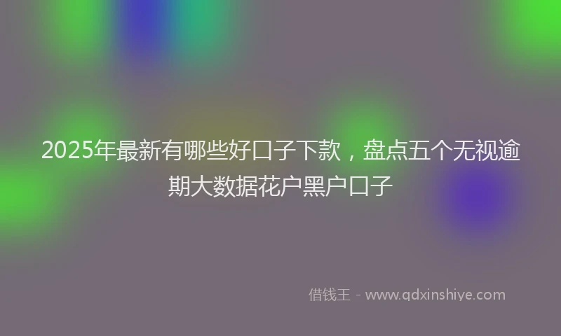 2025年最新有哪些好口子下款，盘点五个无视逾期大数据花户黑户口子
