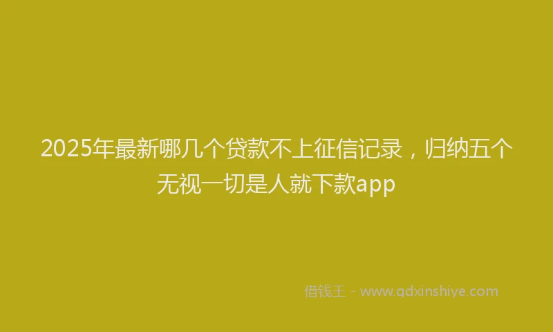 2025年最新哪几个贷款不上征信记录，归纳五个无视一切是人就下款app