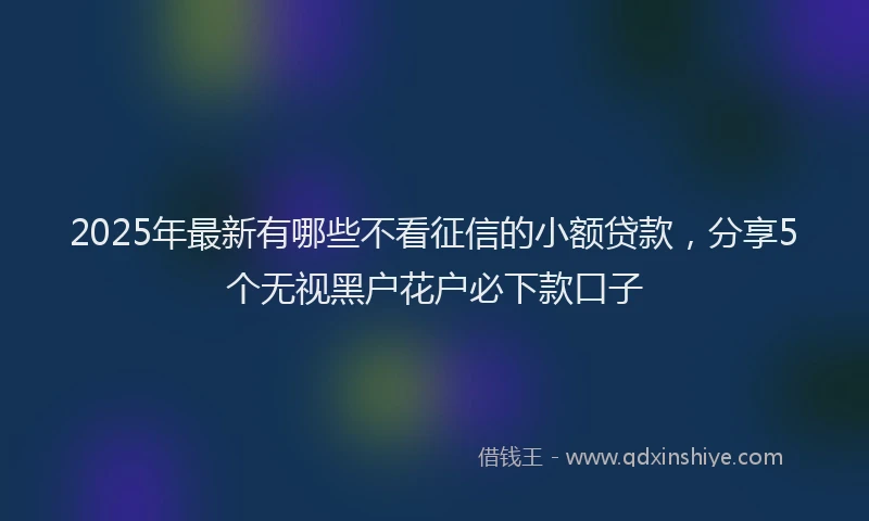 2025年最新有哪些不看征信的小额贷款，分享5个无视黑户花户必下款口子