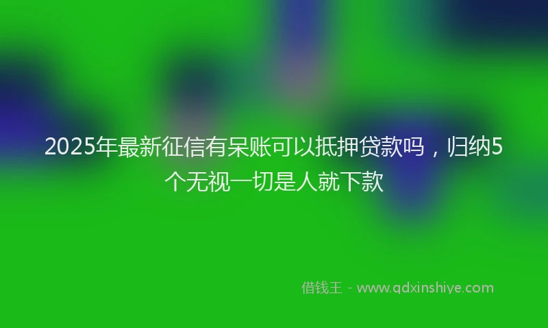 2025年最新征信有呆账可以抵押贷款吗，归纳5个无视一切是人就下款