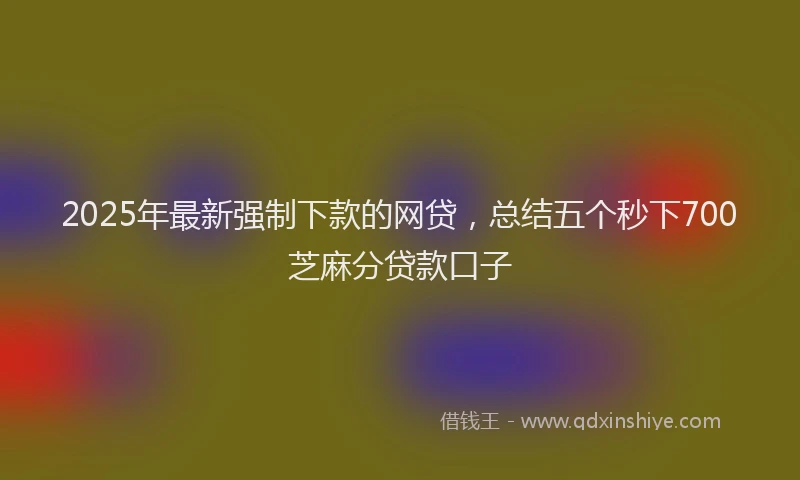 2025年最新强制下款的网贷，总结五个秒下700芝麻分贷款口子