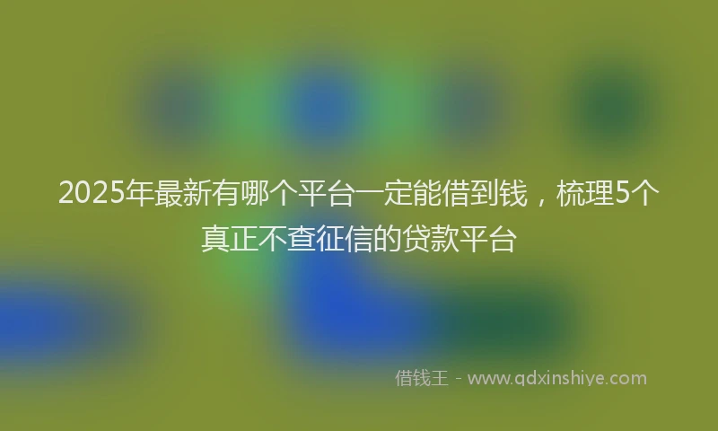 2025年最新有哪个平台一定能借到钱，梳理5个真正不查征信的贷款平台