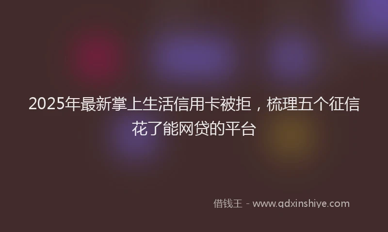 2025年最新掌上生活信用卡被拒，梳理五个征信花了能网贷的平台