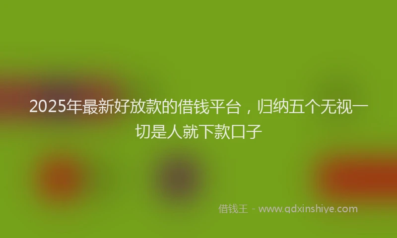 2025年最新好放款的借钱平台，归纳五个无视一切是人就下款口子