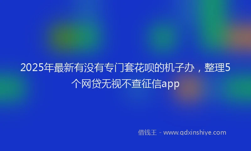 2025年最新有没有专门套花呗的机子办，整理5个网贷无视不查征信app