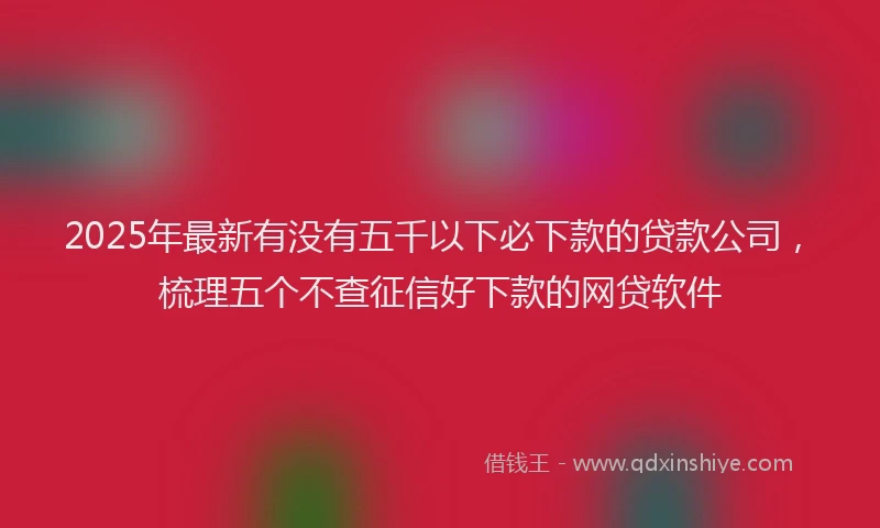 2025年最新有没有五千以下必下款的贷款公司，梳理五个不查征信好下款的网贷软件