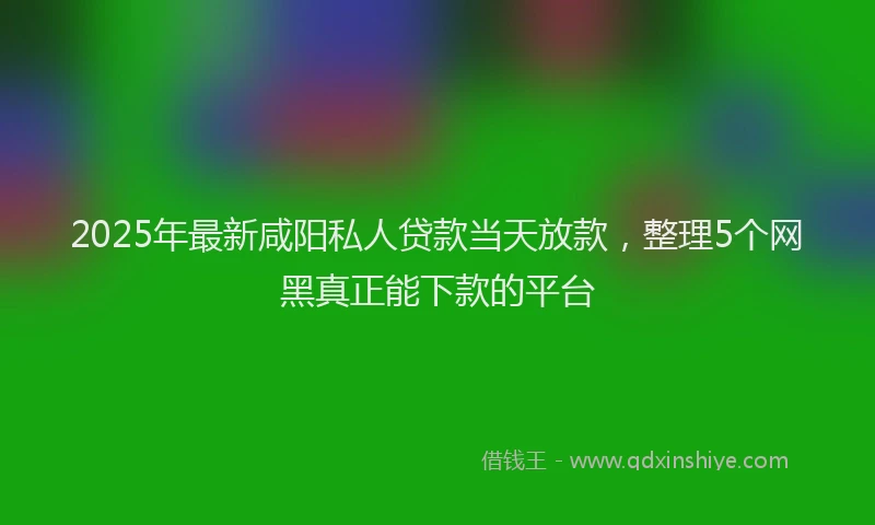 2025年最新咸阳私人贷款当天放款，整理5个网黑真正能下款的平台