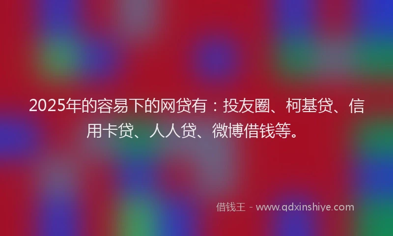 2025年的容易下的网贷有：投友圈、柯基贷、信用卡贷、人人贷、微博借钱等。