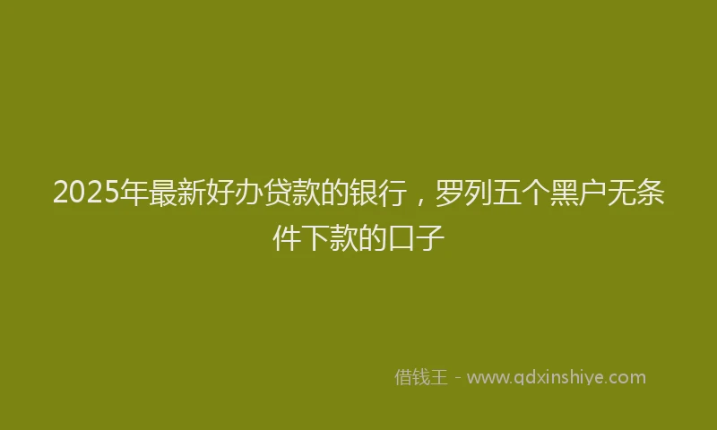 2025年最新好办贷款的银行，罗列五个黑户无条件下款的口子