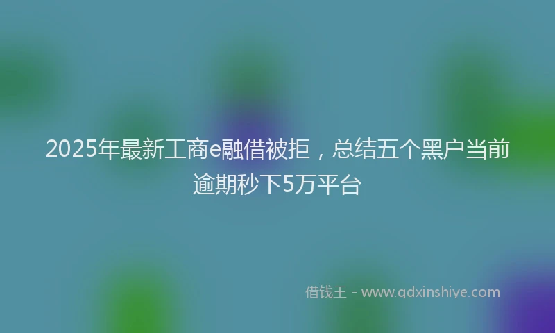 2025年最新工商e融借被拒，总结五个黑户当前逾期秒下5万平台