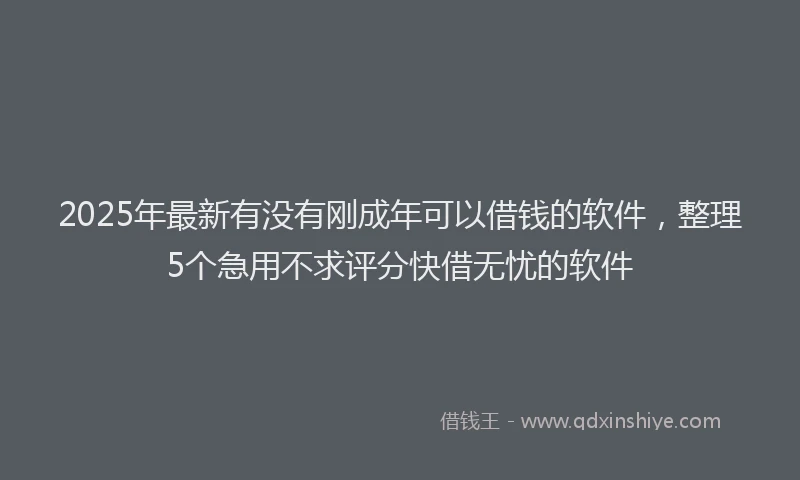 2025年最新有没有刚成年可以借钱的软件，整理5个急用不求评分快借无忧的软件