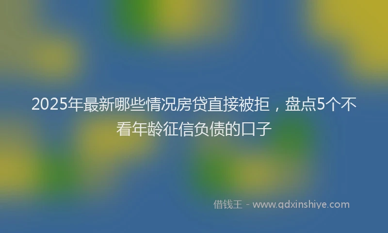 2025年最新哪些情况房贷直接被拒，盘点5个不看年龄征信负债的口子