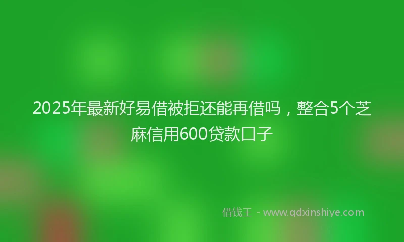 2025年最新好易借被拒还能再借吗，整合5个芝麻信用600贷款口子