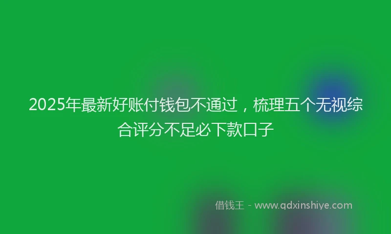 2025年最新好账付钱包不通过，梳理五个无视综合评分不足必下款口子