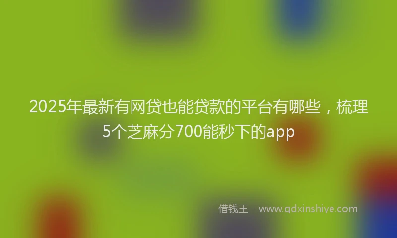 2025年最新有网贷也能贷款的平台有哪些，梳理5个芝麻分700能秒下的app