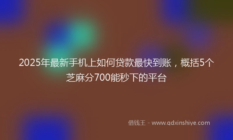 2025年最新手机上如何贷款最快到账，概括5个芝麻分700能秒下的平台