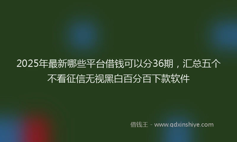 2025年最新哪些平台借钱可以分36期，汇总五个不看征信无视黑白百分百下款软件