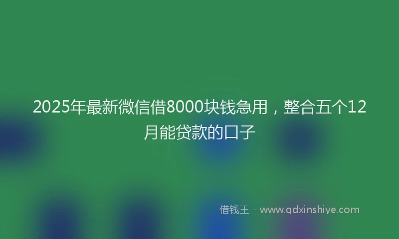 2025年最新微信借8000块钱急用，整合五个12月能贷款的口子