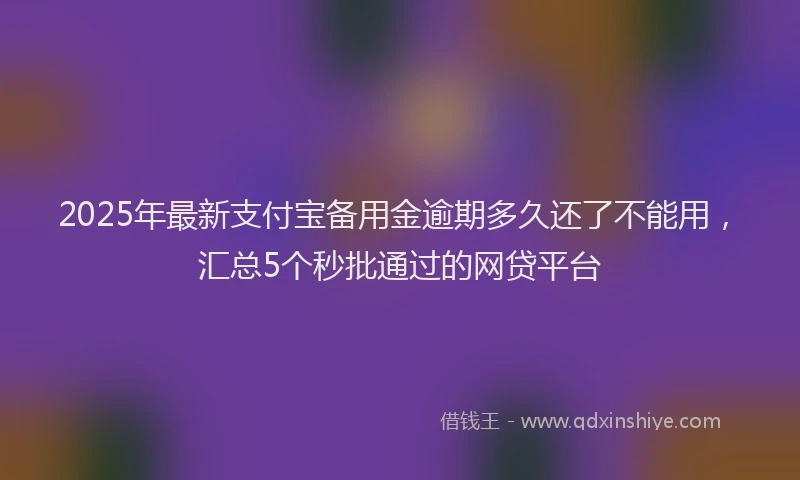 2025年最新支付宝备用金逾期多久还了不能用，汇总5个秒批通过的网贷平台