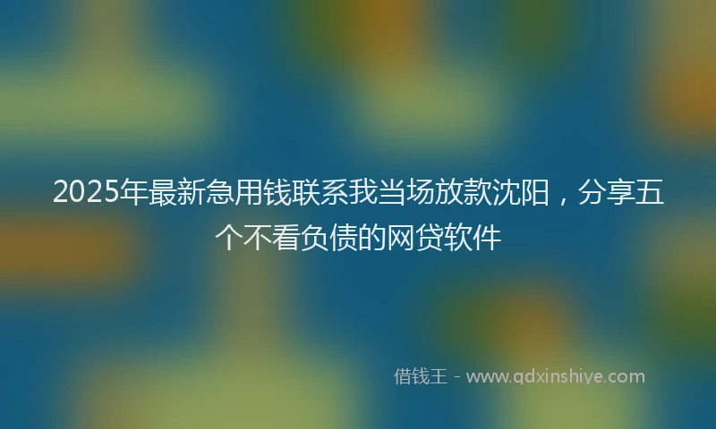 2025年最新急用钱联系我当场放款沈阳，分享五个不看负债的网贷软件
