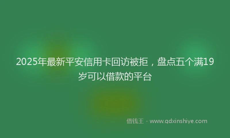 2025年最新平安信用卡回访被拒，盘点五个满19岁可以借款的平台