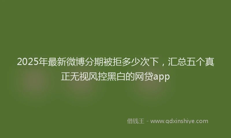 2025年最新微博分期被拒多少次下，汇总五个真正无视风控黑白的网贷app
