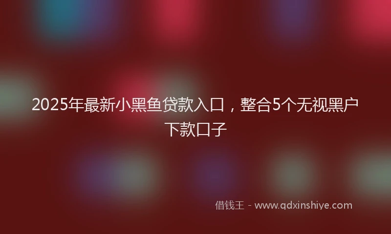 2025年最新小黑鱼贷款入口，整合5个无视黑户下款口子