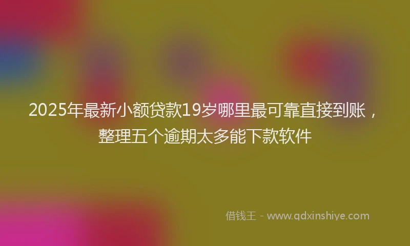 2025年最新小额贷款19岁哪里最可靠直接到账，整理五个逾期太多能下款软件