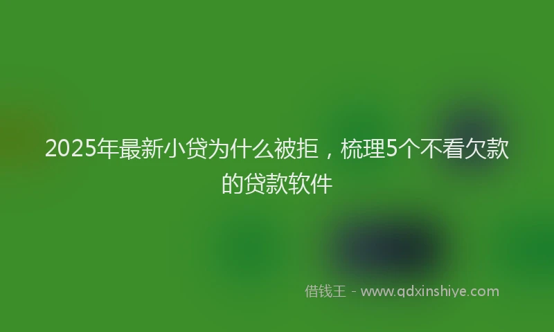 2025年最新小贷为什么被拒，梳理5个不看欠款的贷款软件