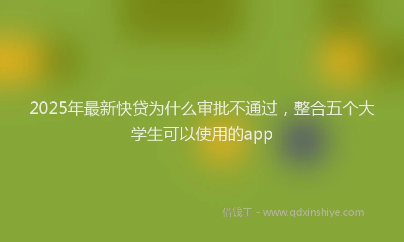 2025年最新快贷为什么审批不通过，整合五个大学生可以使用的app