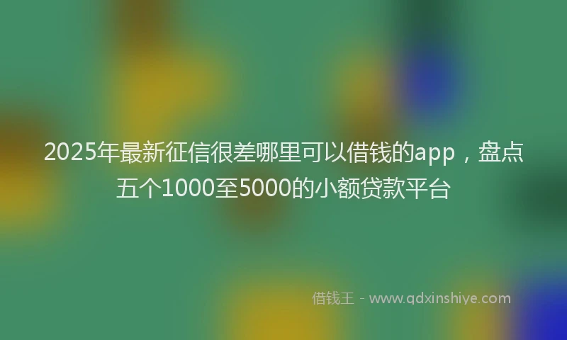 2025年最新征信很差哪里可以借钱的app，盘点五个1000至5000的小额贷款平台