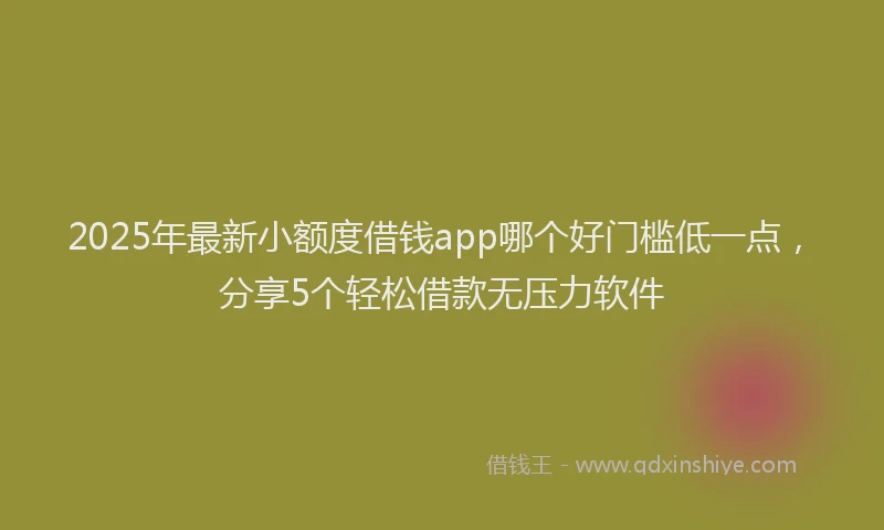 2025年最新小额度借钱app哪个好门槛低一点，分享5个轻松借款无压力软件