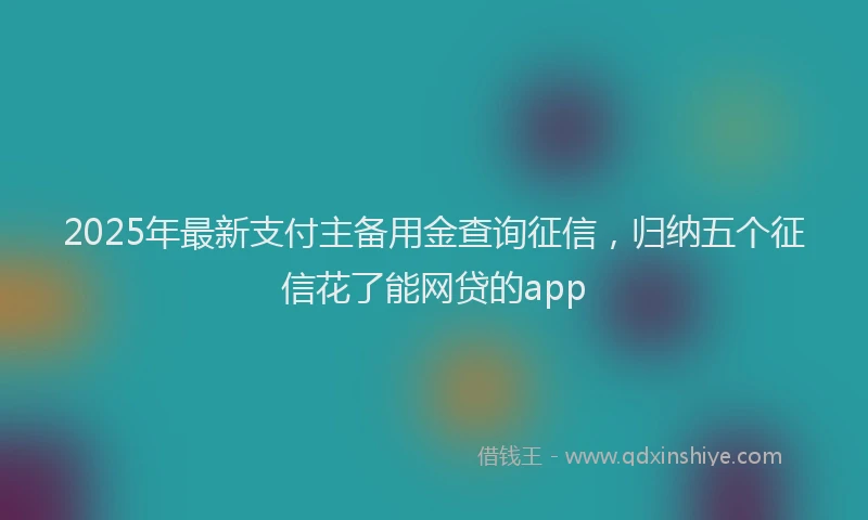 2025年最新支付主备用金查询征信，归纳五个征信花了能网贷的app
