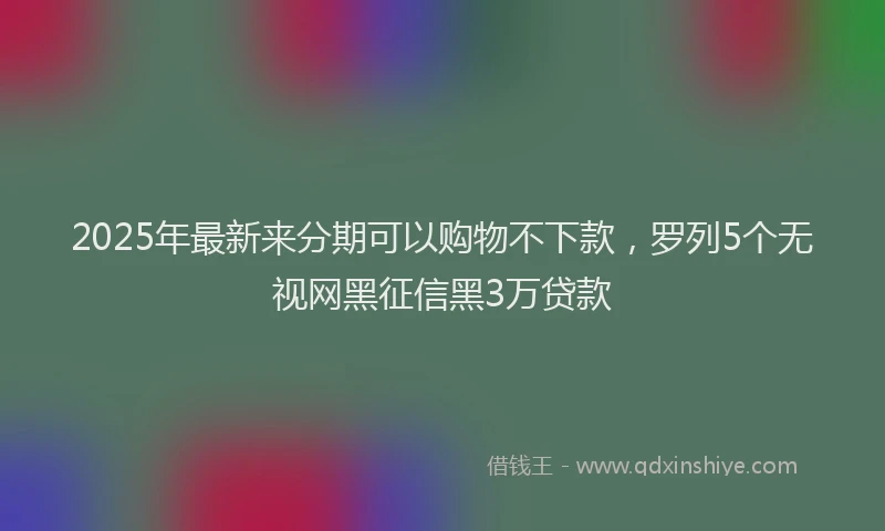 2025年最新来分期可以购物不下款，罗列5个无视网黑征信黑3万贷款