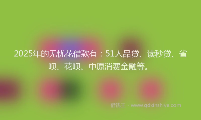 2025年的无忧花借款有：51人品贷、读秒贷、省呗、花呗、中原消费金融等。