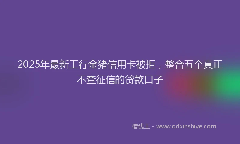 2025年最新工行金猪信用卡被拒，整合五个真正不查征信的贷款口子