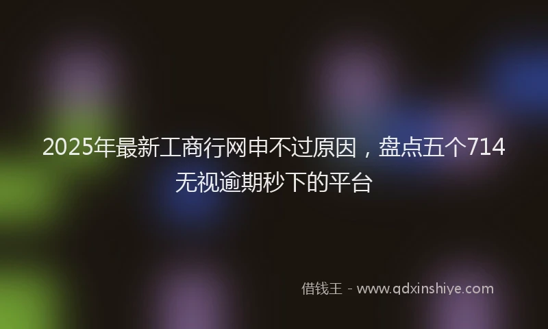 2025年最新工商行网申不过原因，盘点五个714无视逾期秒下的平台