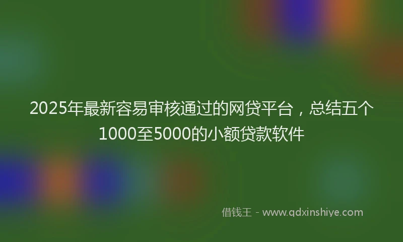2025年最新容易审核通过的网贷平台，总结五个1000至5000的小额贷款软件