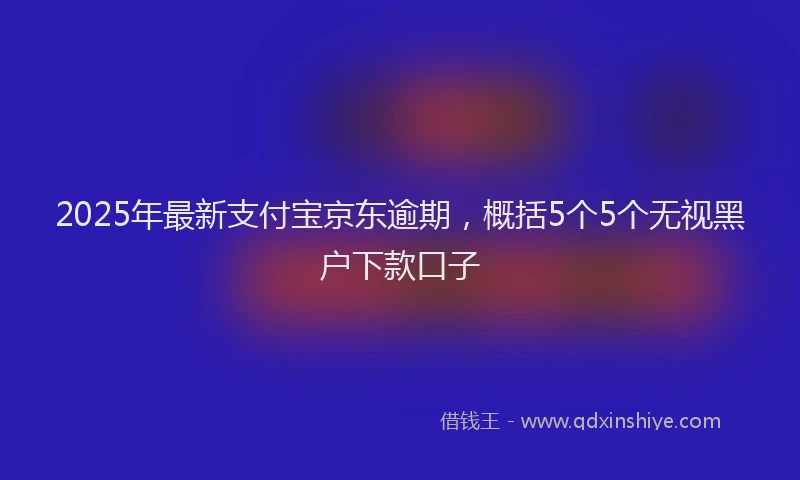 2025年最新支付宝京东逾期，概括5个5个无视黑户下款口子